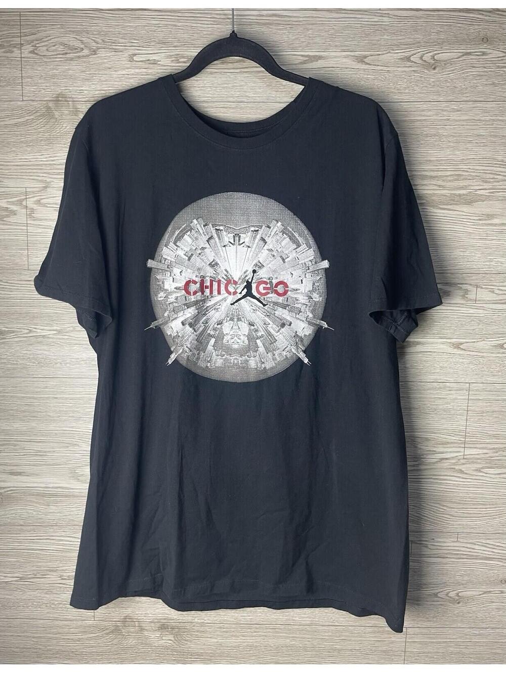 Michael Jordan Chicago Shirt Size XL Mens Black Red Flight